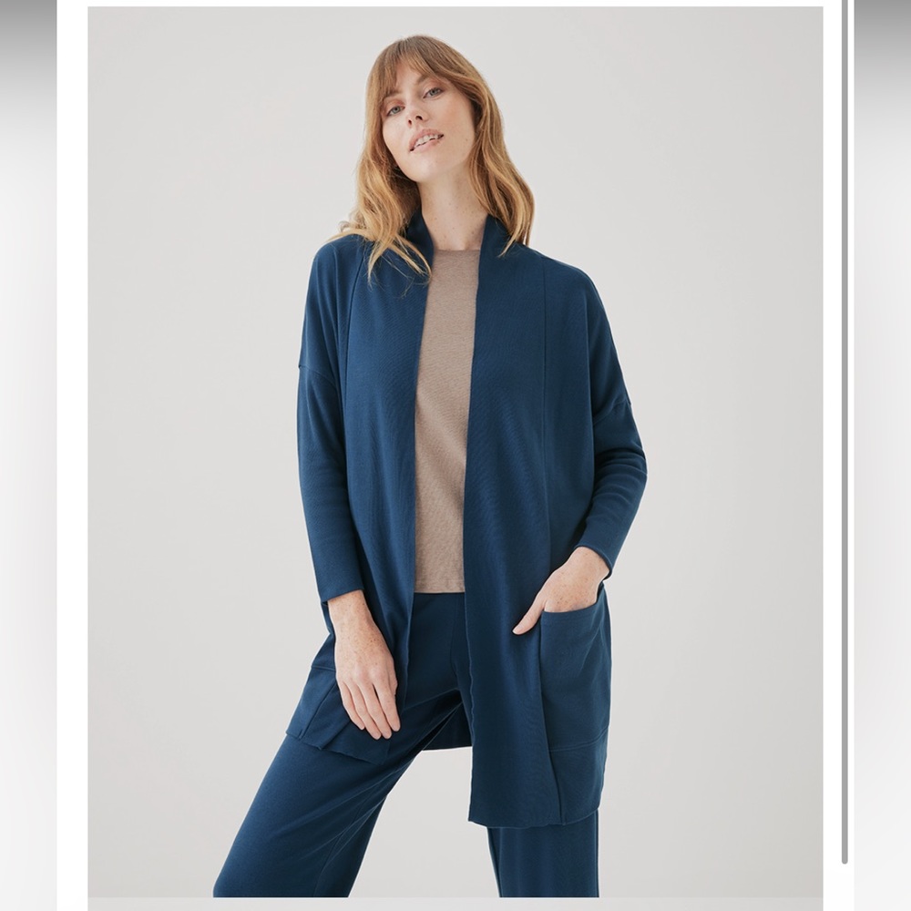Pact Women's Blue Cardigan Sweater